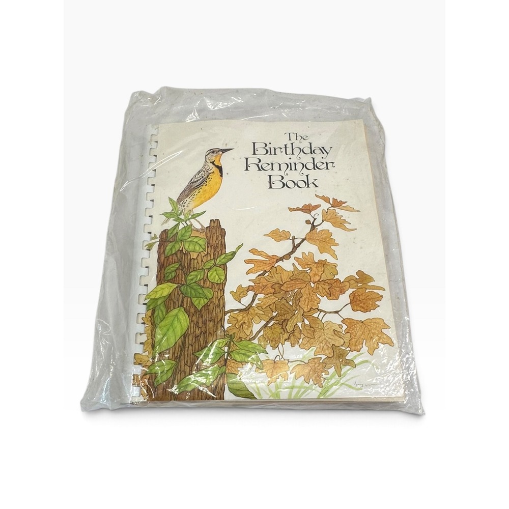 NEW Vintage Current Birthday Reminder Book Organizer Set 12 Cards Envelopes Bird